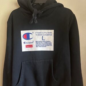 Black Supreme/Champion Hoodie